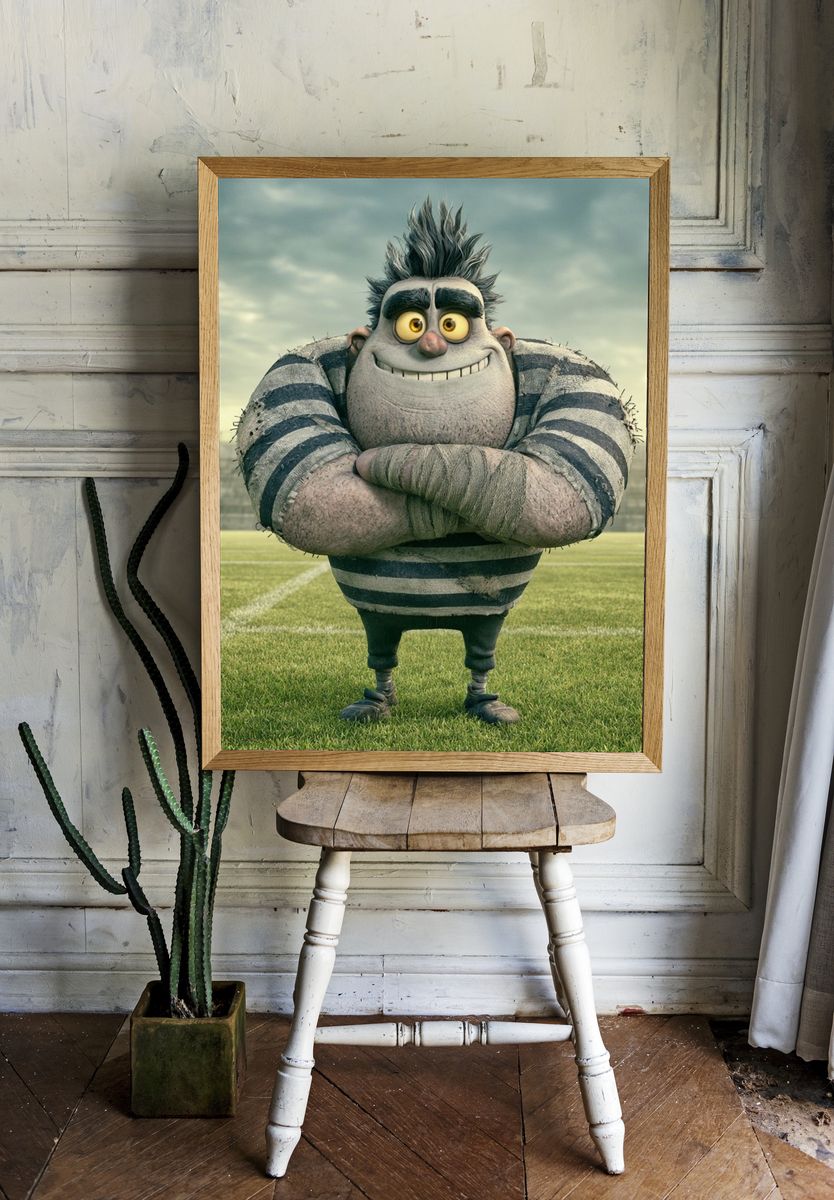 Cartoon Rugby Player Illustration Poster. — room view 1