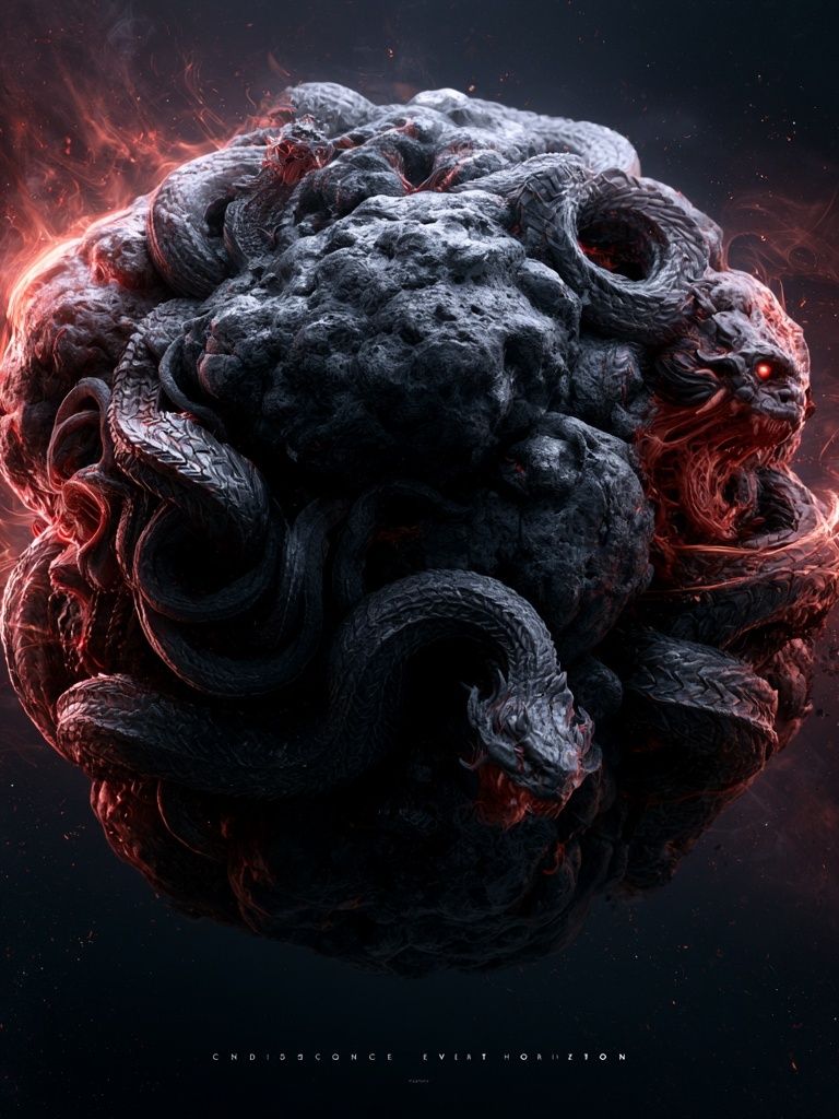 Eldritch Serpent Orb — Dark Fantasy Print. poster — illustration art