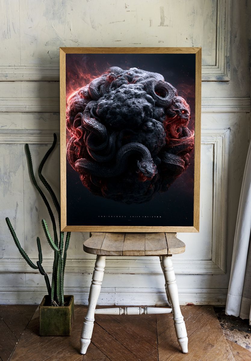 Eldritch Serpent Orb — Dark Fantasy Print. — room view 1