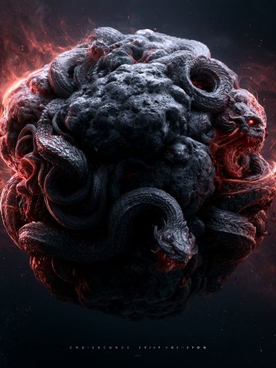 Eldritch Serpent Orb — Dark Fantasy Print. poster
