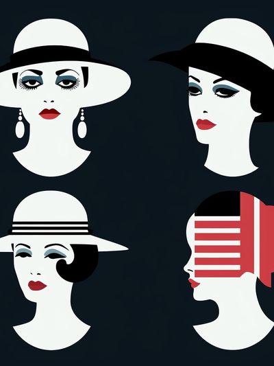 Art Deco Women Illustration Poster. poster
