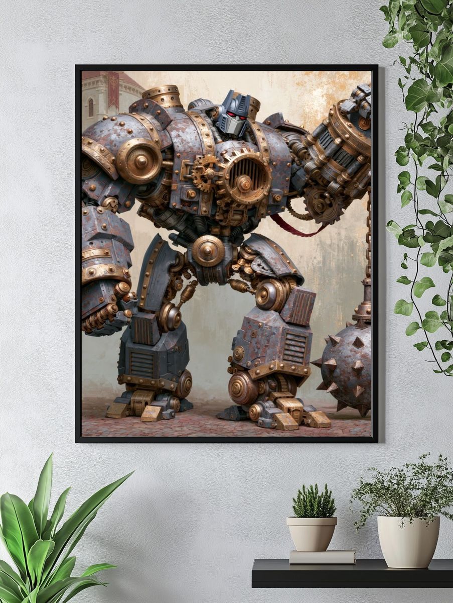 Steampunk Robot Warrior Print. — room view 4