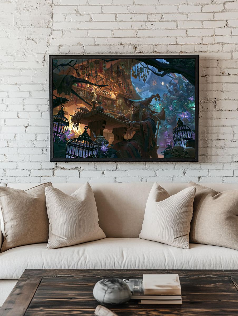 Witch Market Fantasy Illustration Poster. room preview