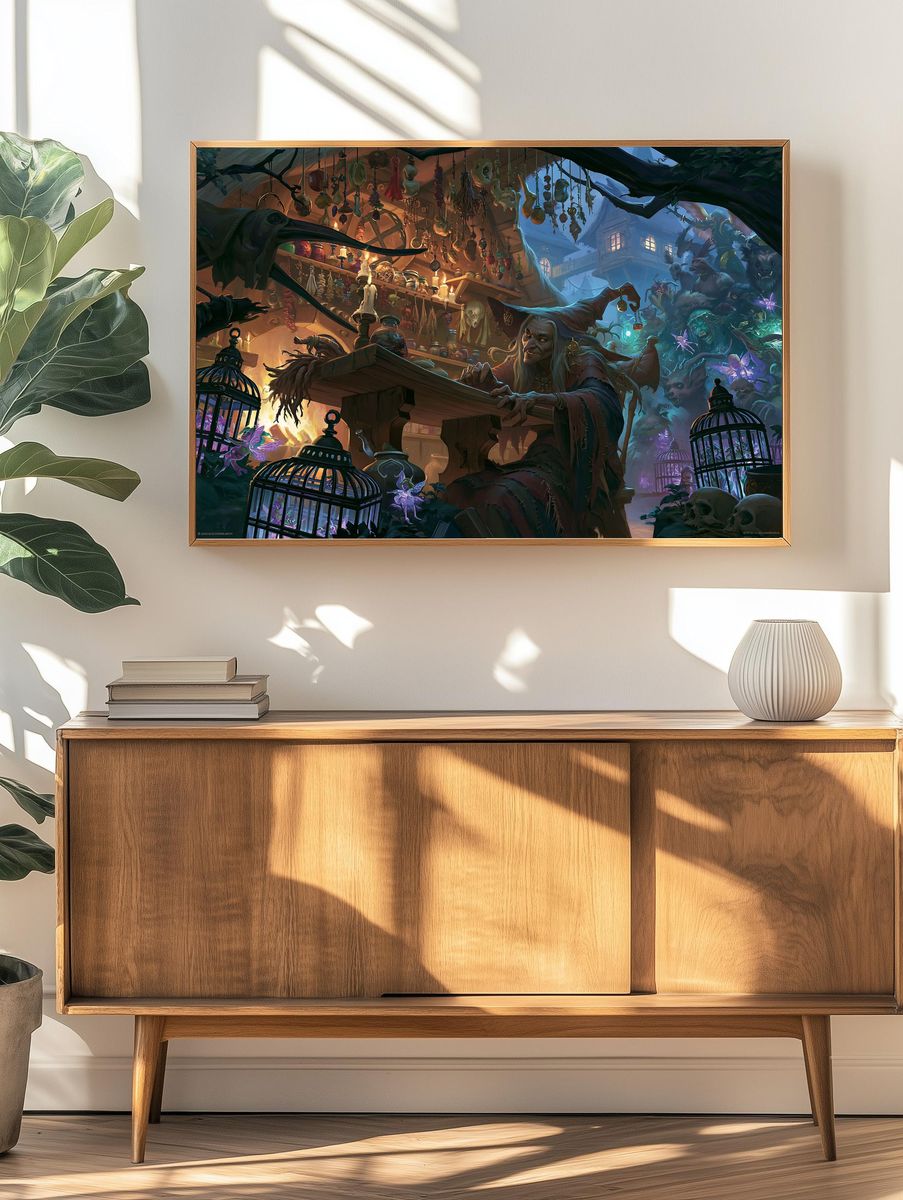 Witch Market Fantasy Illustration Poster. — room view 3