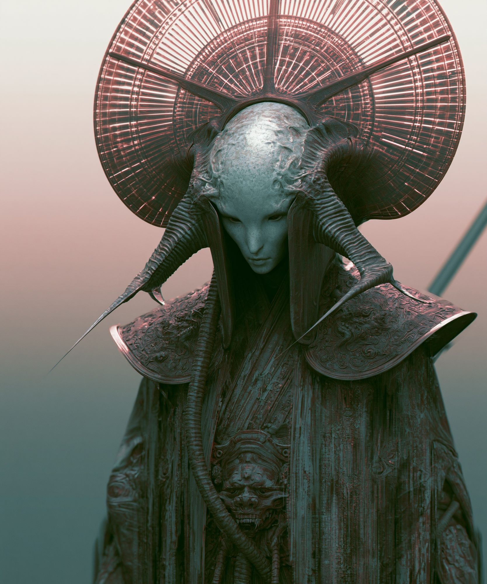 Surreal Alien Figure Illustration Poster. poster detail