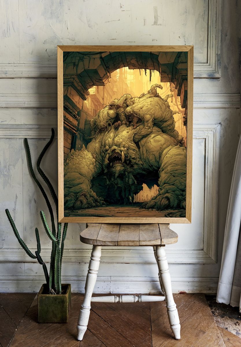 Giant Monster Alley Illustration Poster. — room view 1