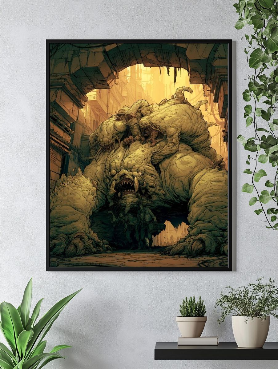 Giant Monster Alley Illustration Poster. — room view 4