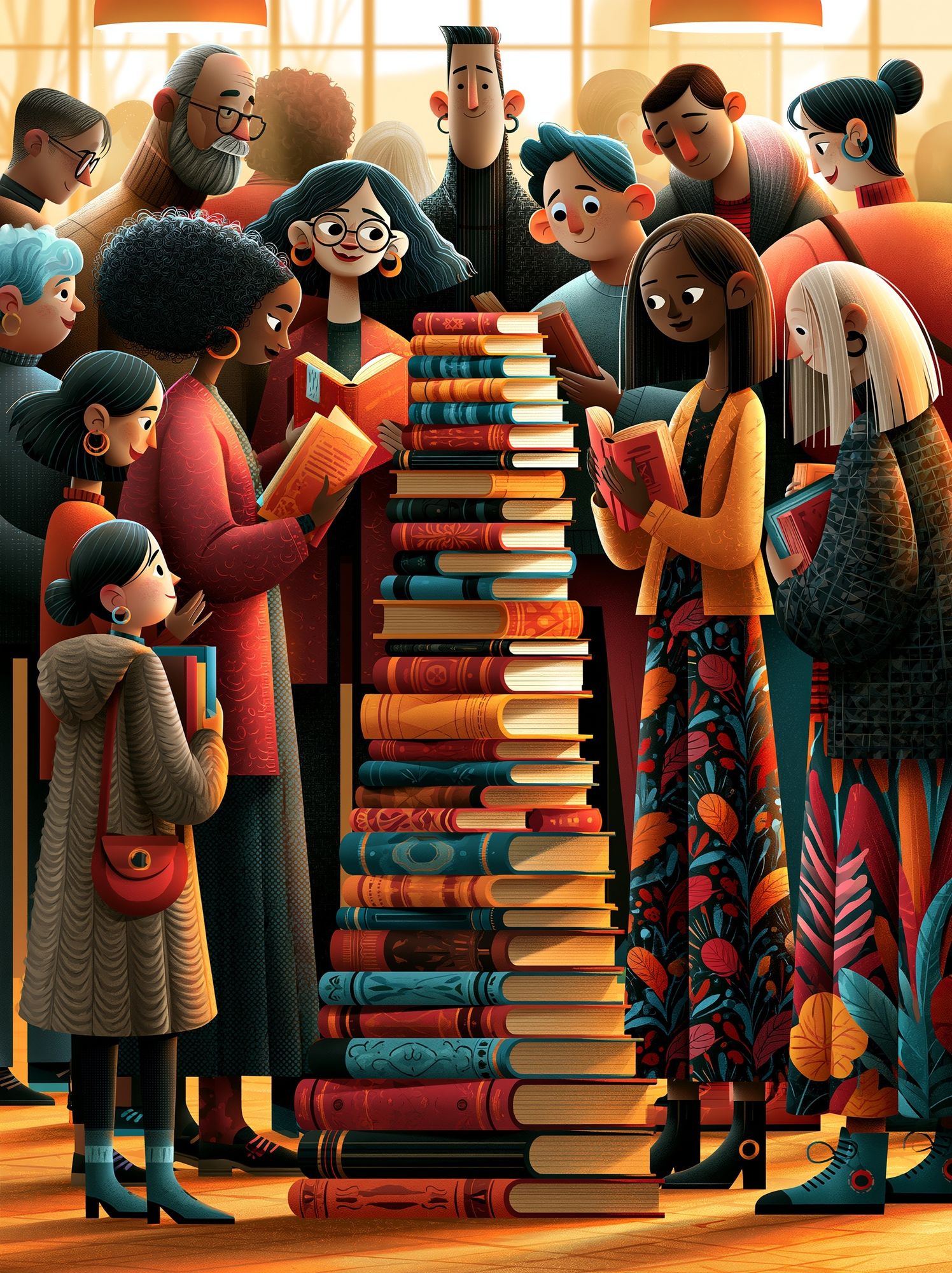 Book Lovers Illustration Poster. poster detail