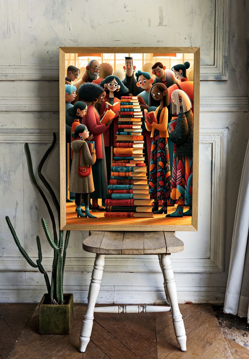 Book Lovers Illustration Poster. room preview
