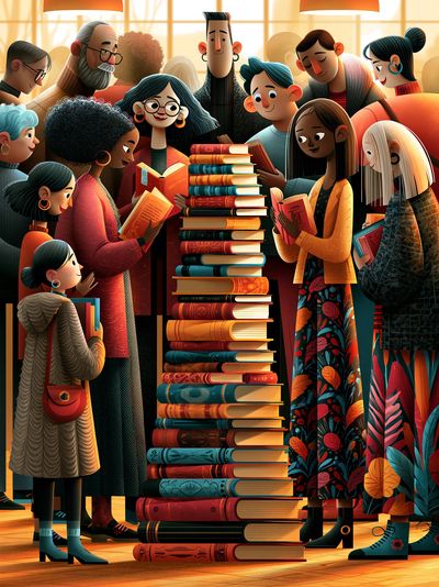 Book Lovers Illustration Poster.