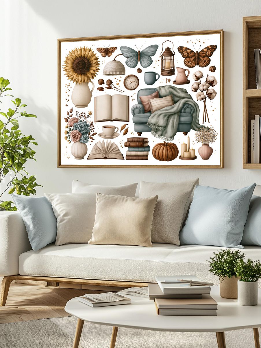 Cozy Cottagecore Still Life Poster. — room view 2