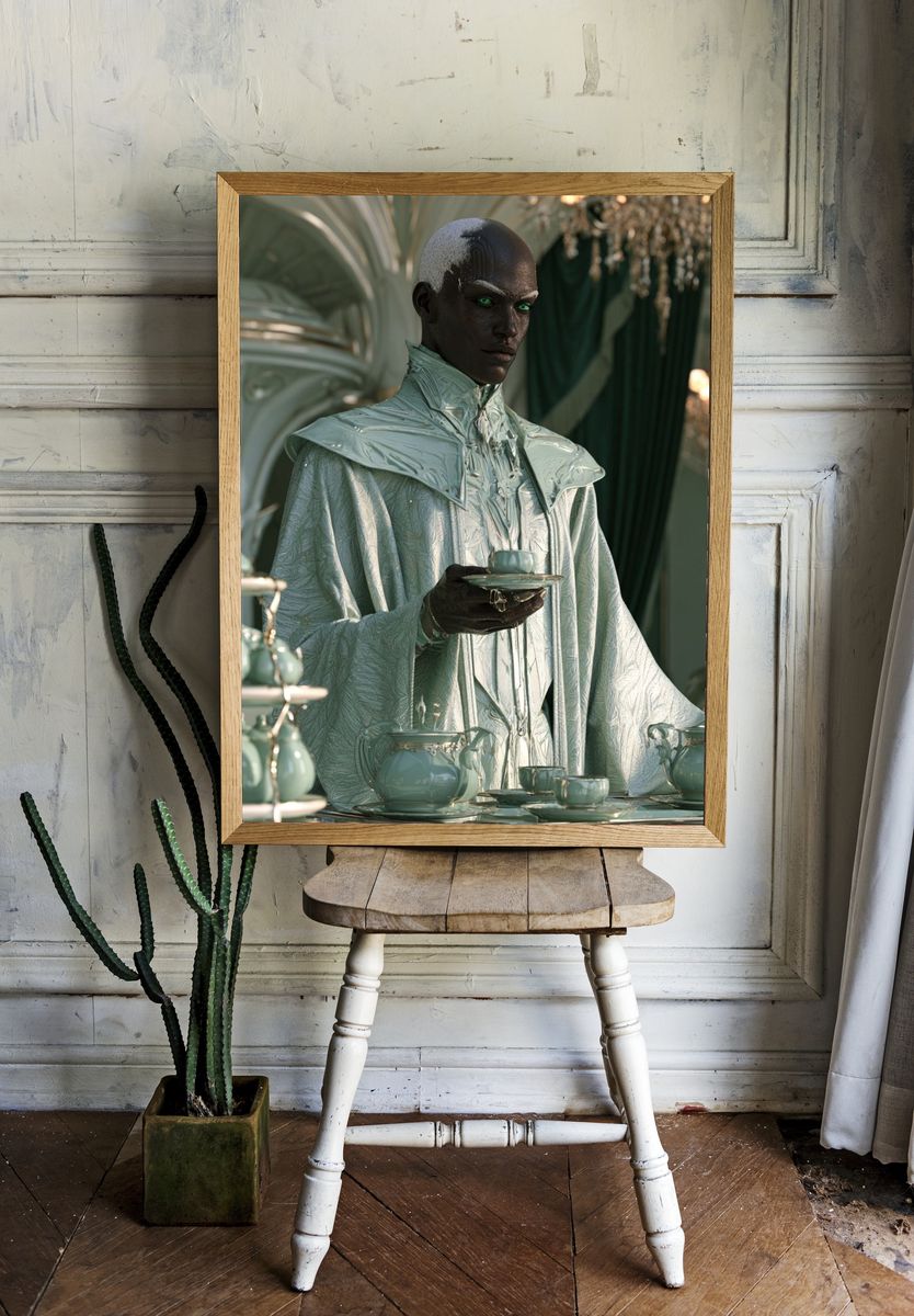 Celestial Tea Ritual Illustration Poster. room preview