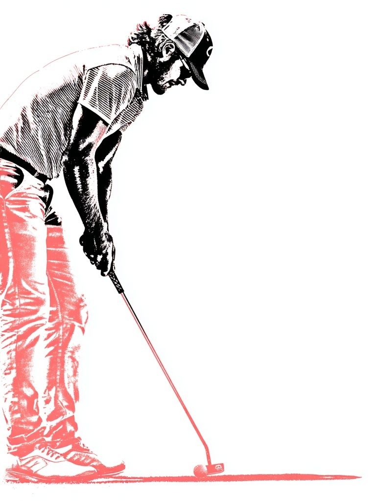 Golfer Silhouette Illustration Poster. poster detail