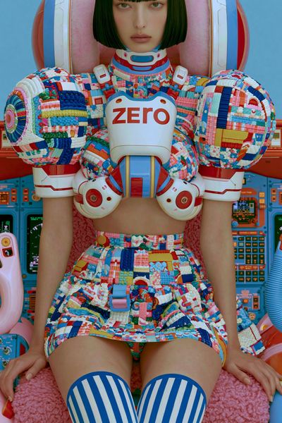 Futuristic Zero Portrait Print.