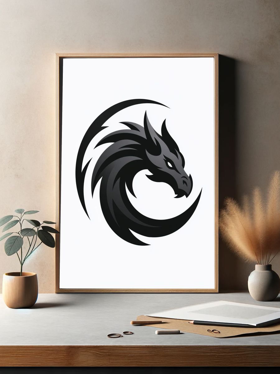 Dragon Emblem Illustration Poster. — room view 2