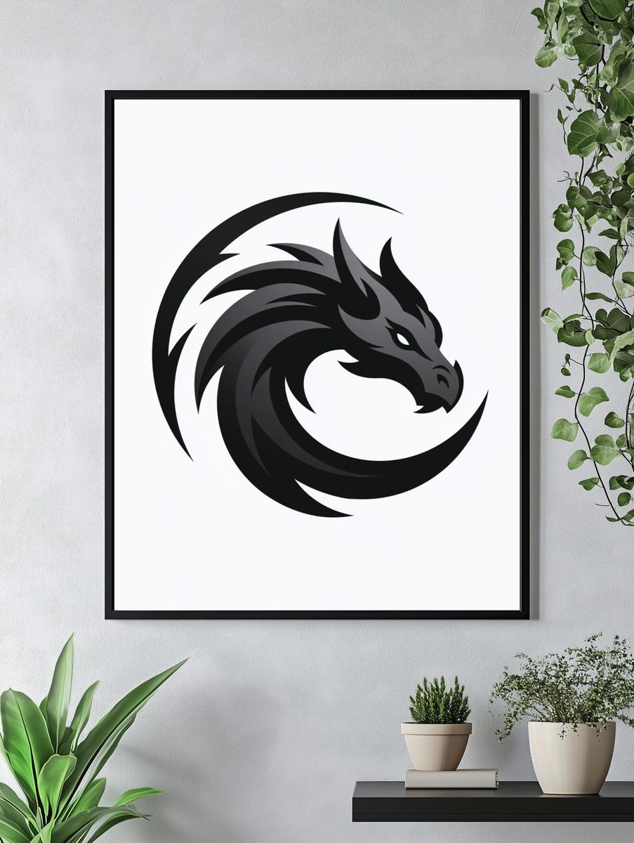 Dragon Emblem Illustration Poster. — room view 4