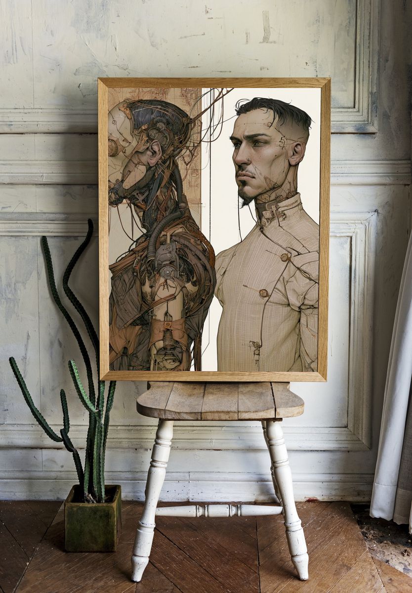 Cybernetic Dual Portrait Print. room preview