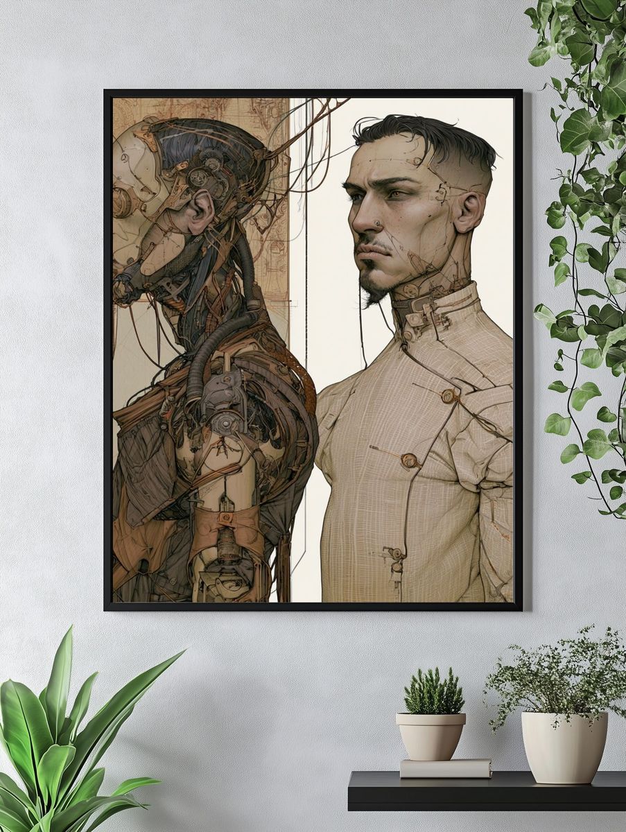 Cybernetic Dual Portrait Print. — room view 4