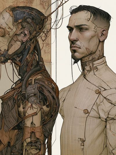 Cybernetic Dual Portrait Print. poster