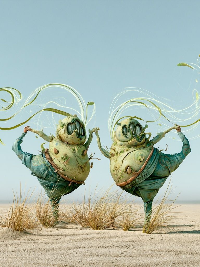 Surreal Desert Dancers Print. poster detail