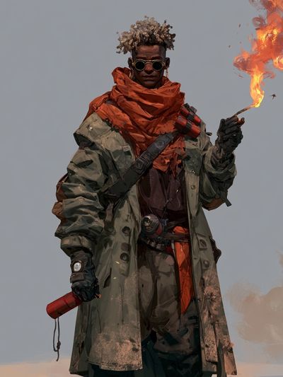 Flame-Wielding Explorer Illustration Poster.