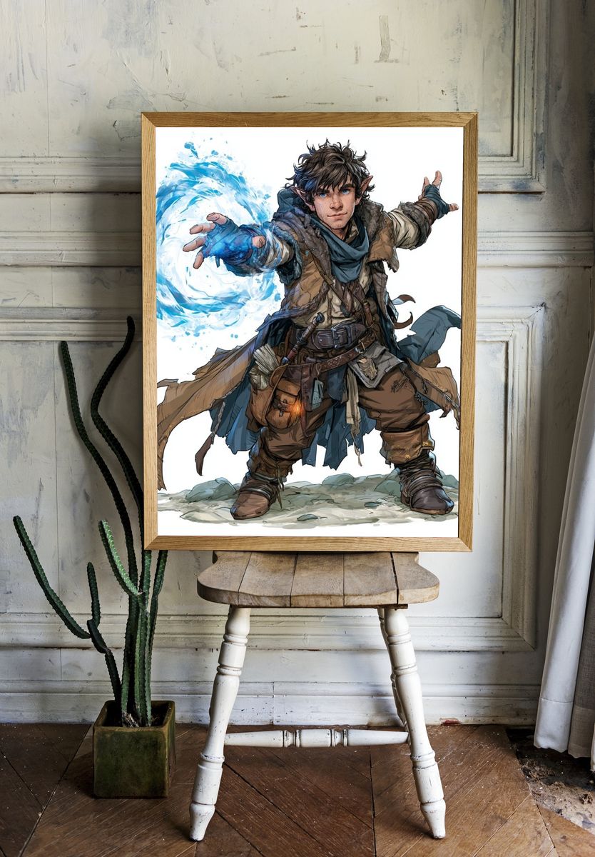 Elemental Mage Digital Art Print. room preview