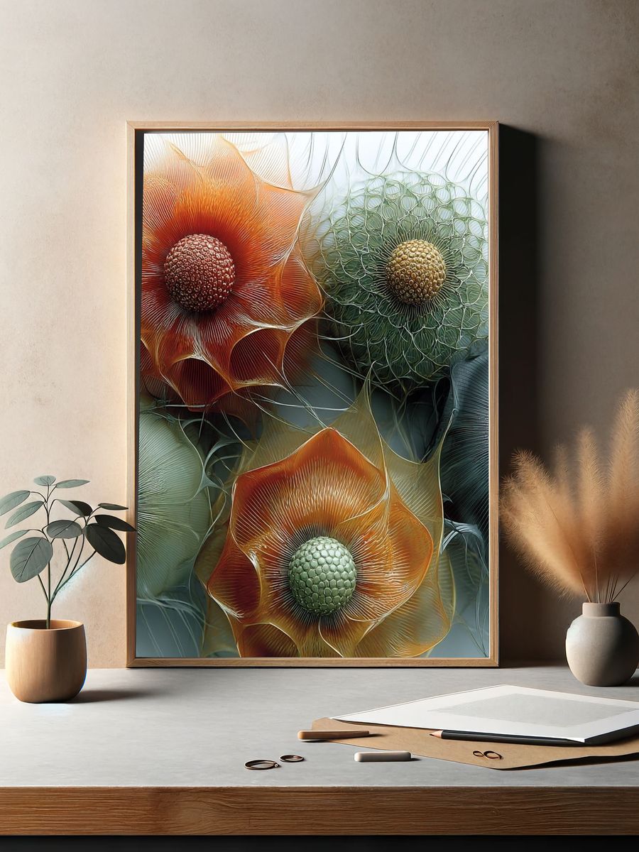 Beautiful woman surrounded nature illustration. — room view 2