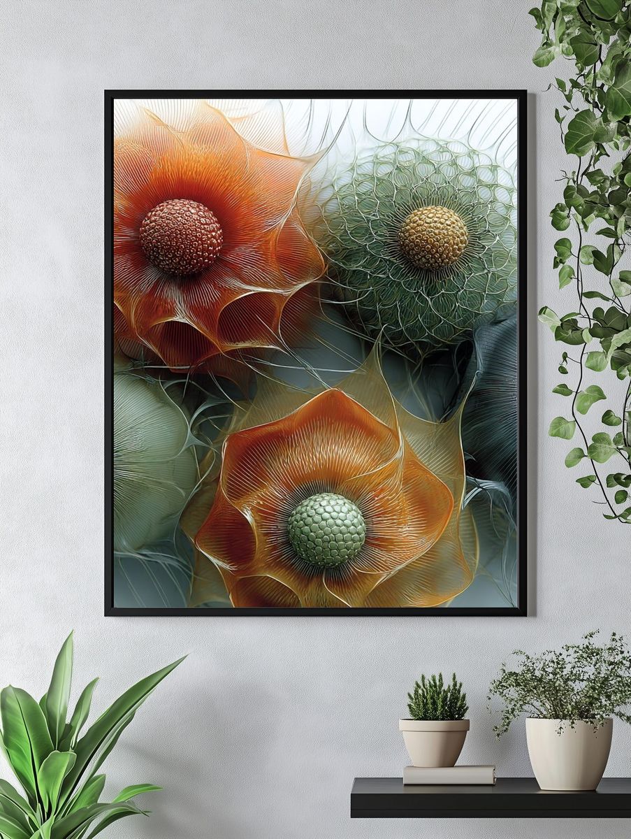 Beautiful woman surrounded nature illustration. — room view 4