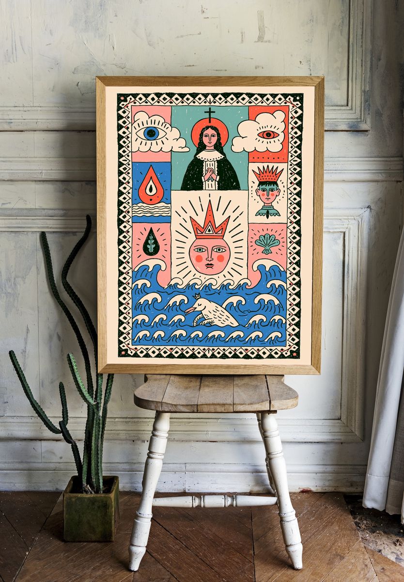 Mystic Folk Symbol Poster. room preview