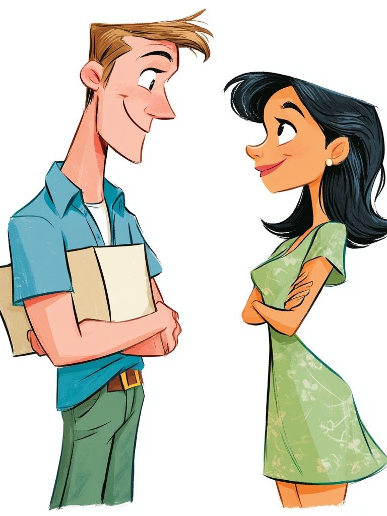 Romantic Couple Illustration Poster. poster detail