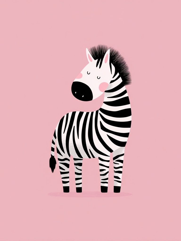 Sleepy Zebra Illustration Poster. poster — illustration art
