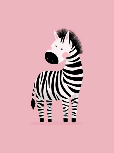 Sleepy Zebra Illustration Poster. poster print