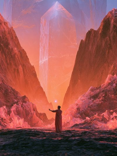 Crystal Canyon Surrealism Poster. poster