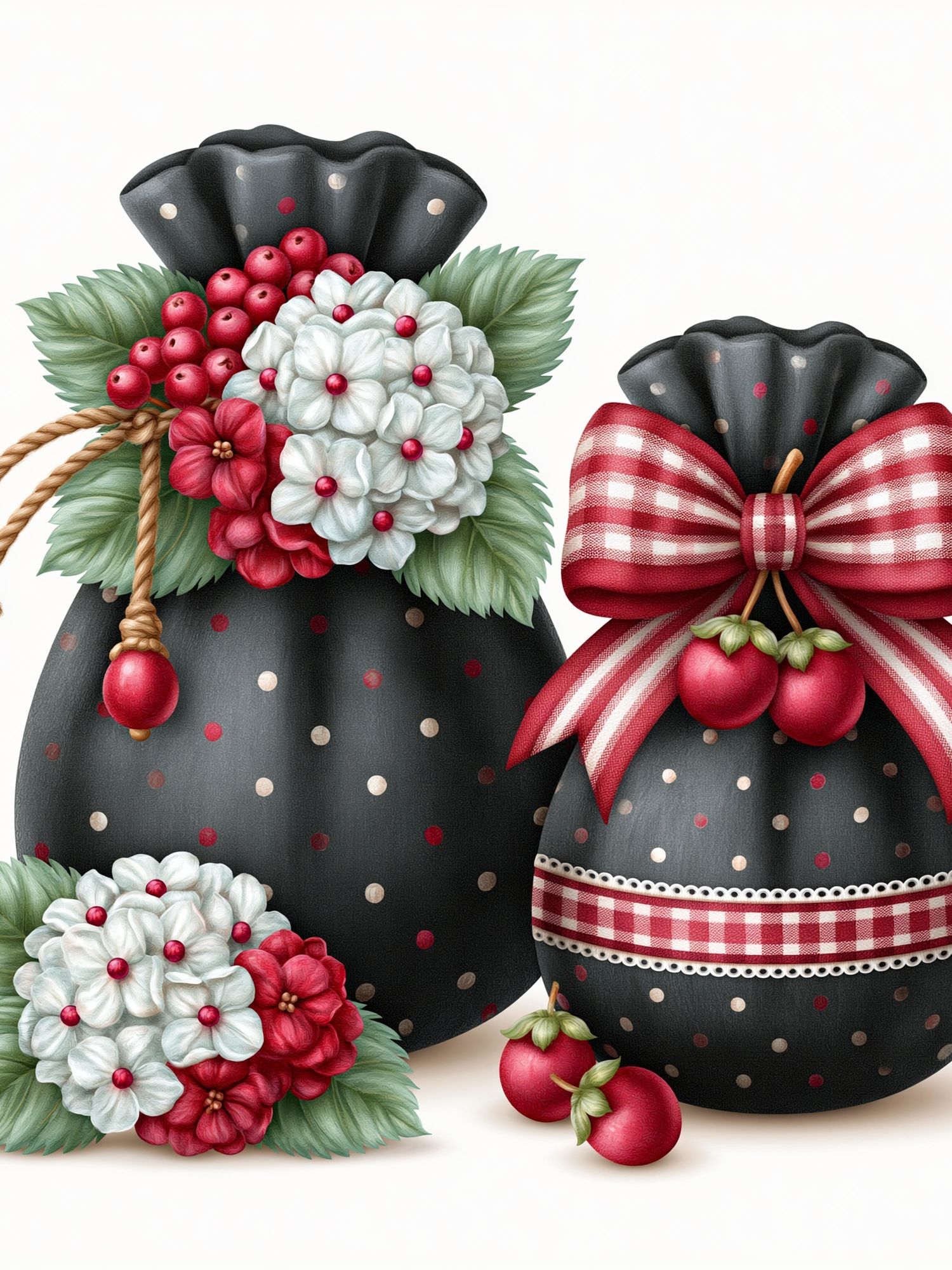 Christmas Gift Bags Illustration Poster. poster — illustration art