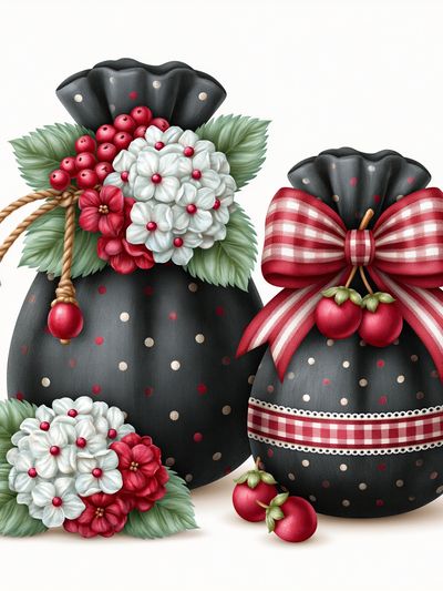Christmas Gift Bags Illustration Poster. poster