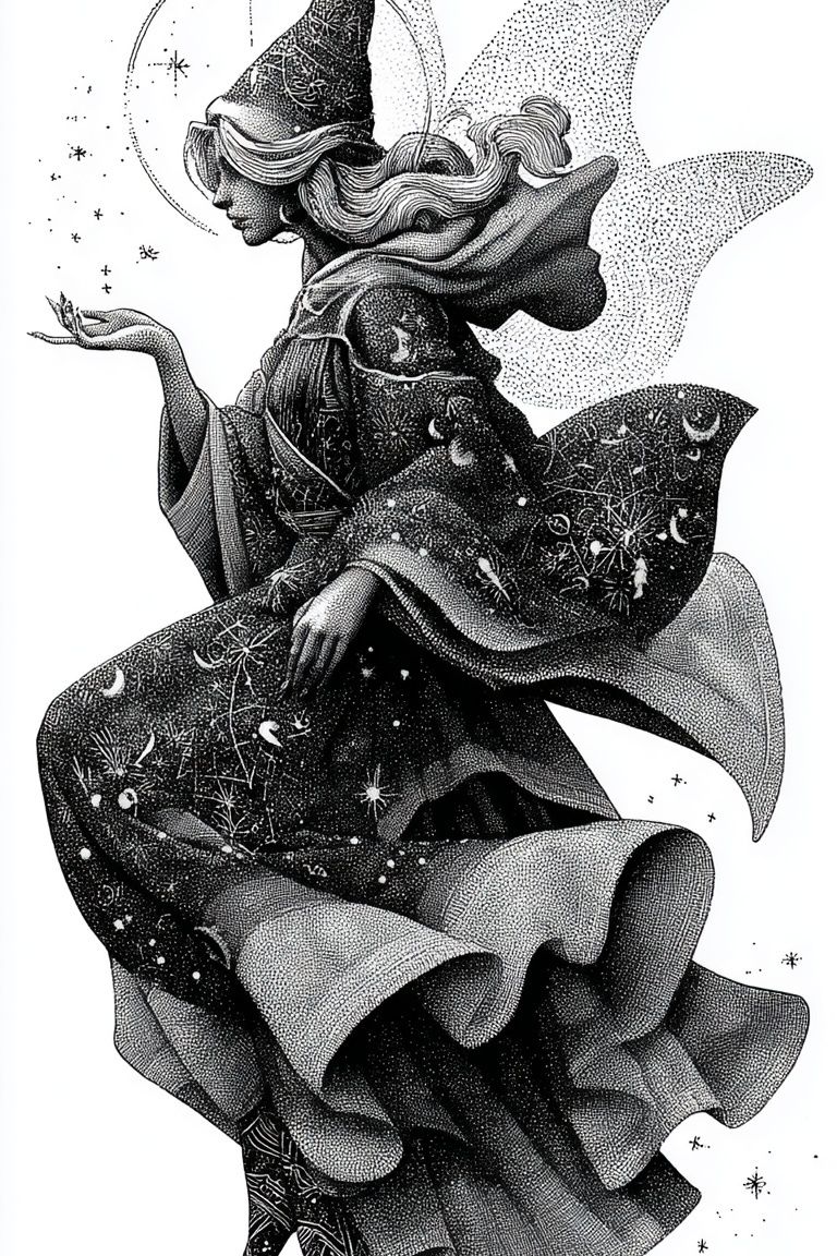 Celestial Witch Illustration Poster. poster — illustration art