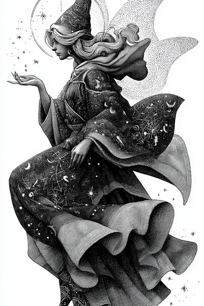 Celestial Witch Illustration Poster. poster