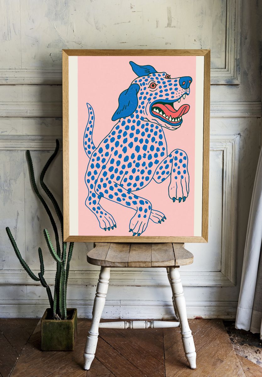 Spotted Dog Illustration Poster. room preview