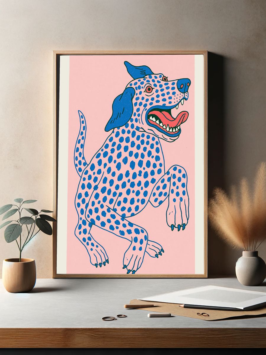 Spotted Dog Illustration Poster. — room view 2