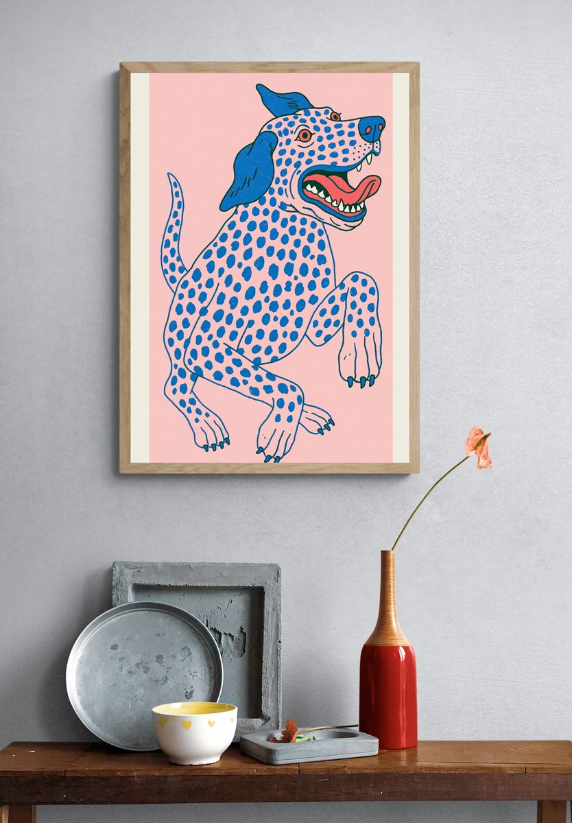 Spotted Dog Illustration Poster. — room view 3