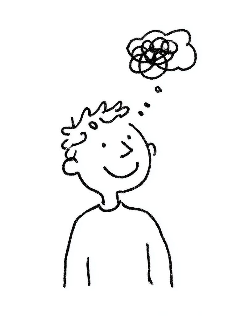 Thoughtful Child Line-Art Poster. poster — illustration art