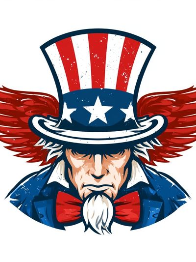 Uncle Sam Eagle Illustration Poster.