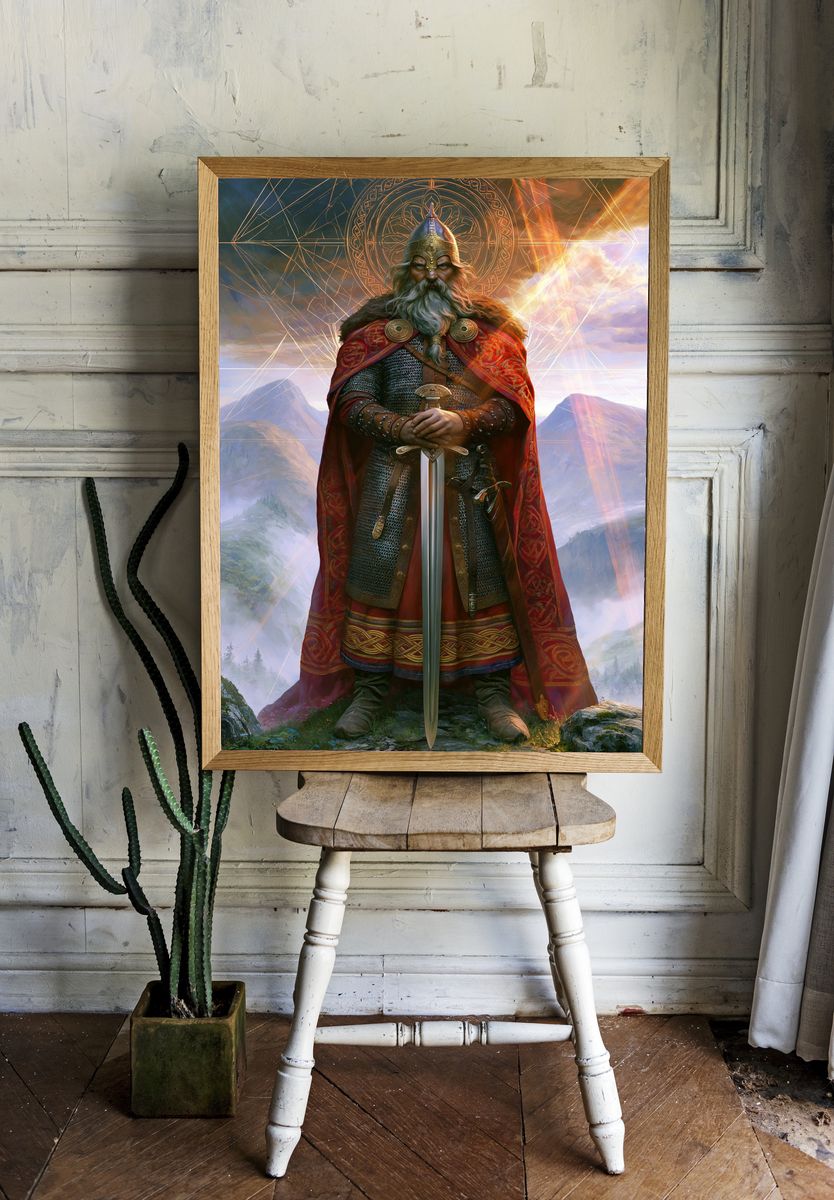 Norse Warrior King Fantasy Poster. room preview