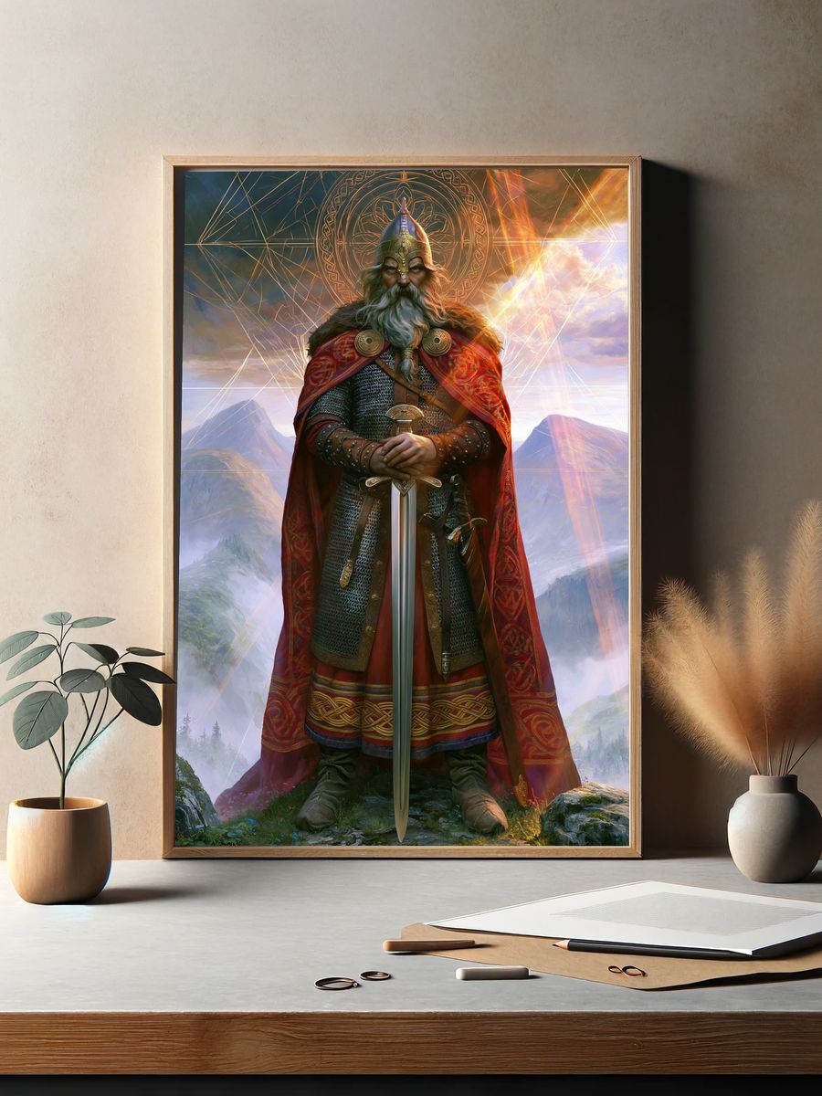 Norse Warrior King Fantasy Poster. — room view 2