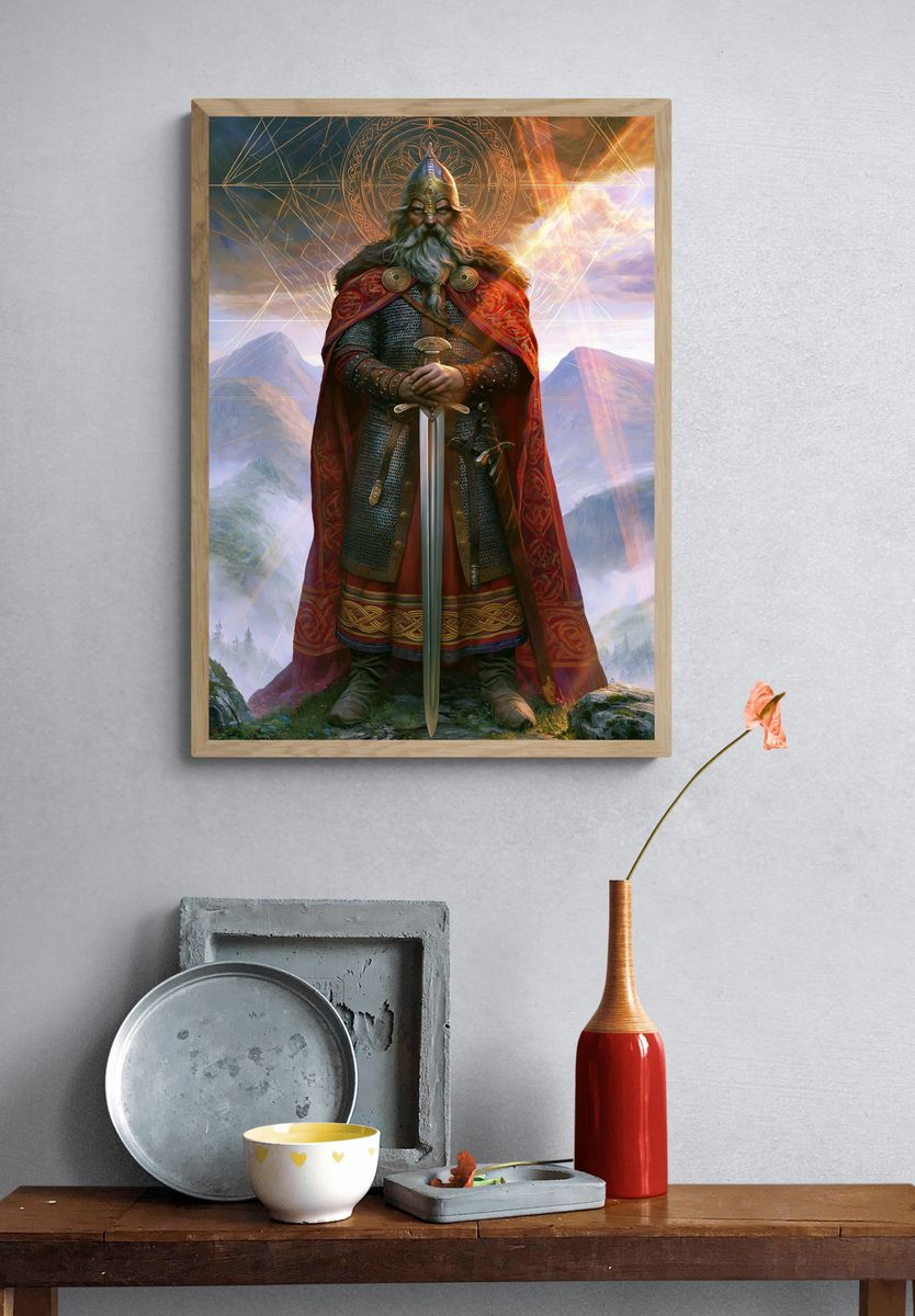 Norse Warrior King Fantasy Poster. — room view 3