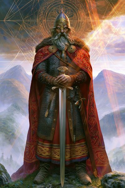 Norse Warrior King Fantasy Poster.