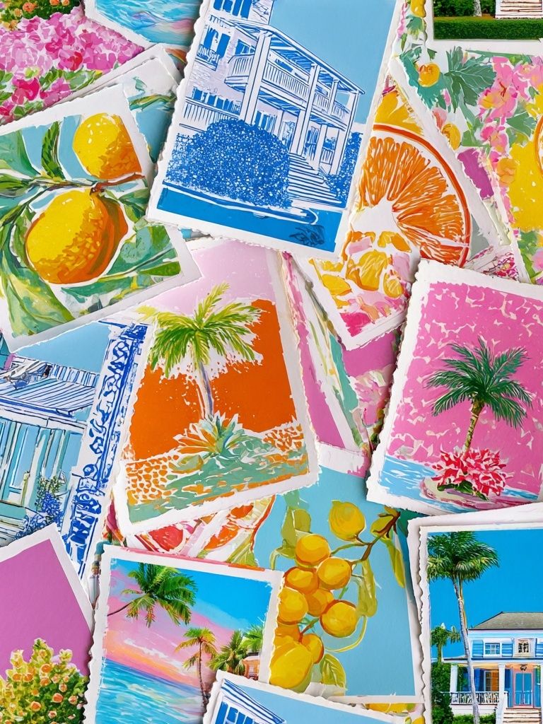 Tropical Collage Illustration Poster. poster — illustration art
