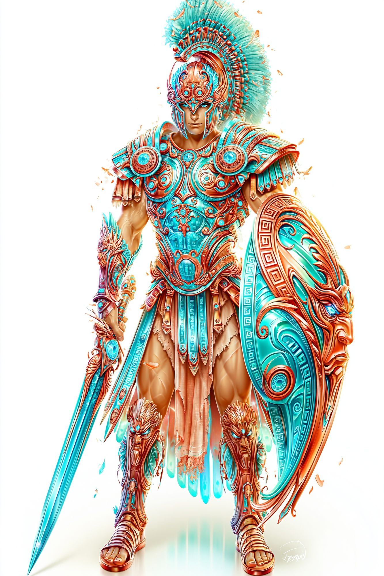 Spartan Warrior Digital Art Poster. poster detail