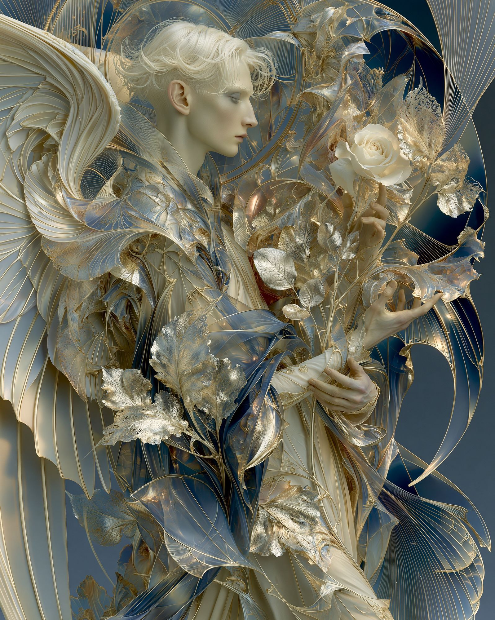 Celestial Rose Figure Illustration Poster. poster detail