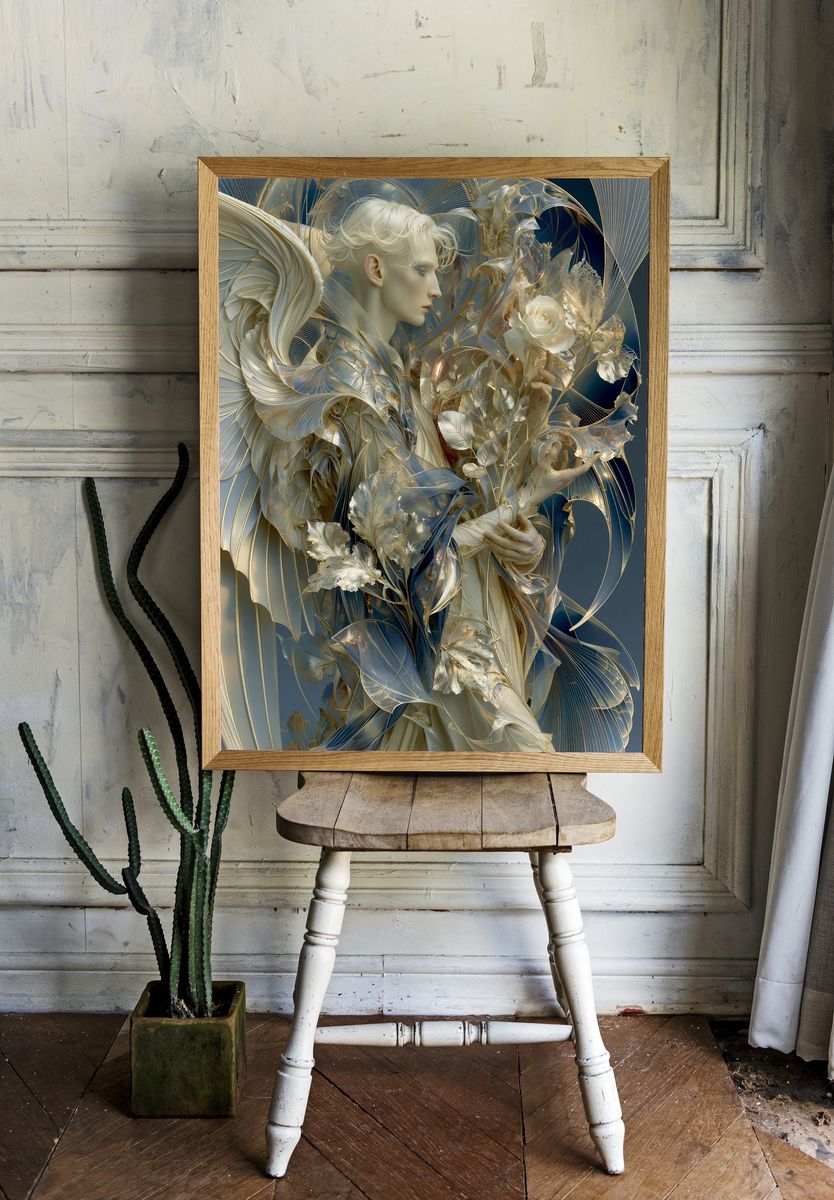 Celestial Rose Figure Illustration Poster. room preview